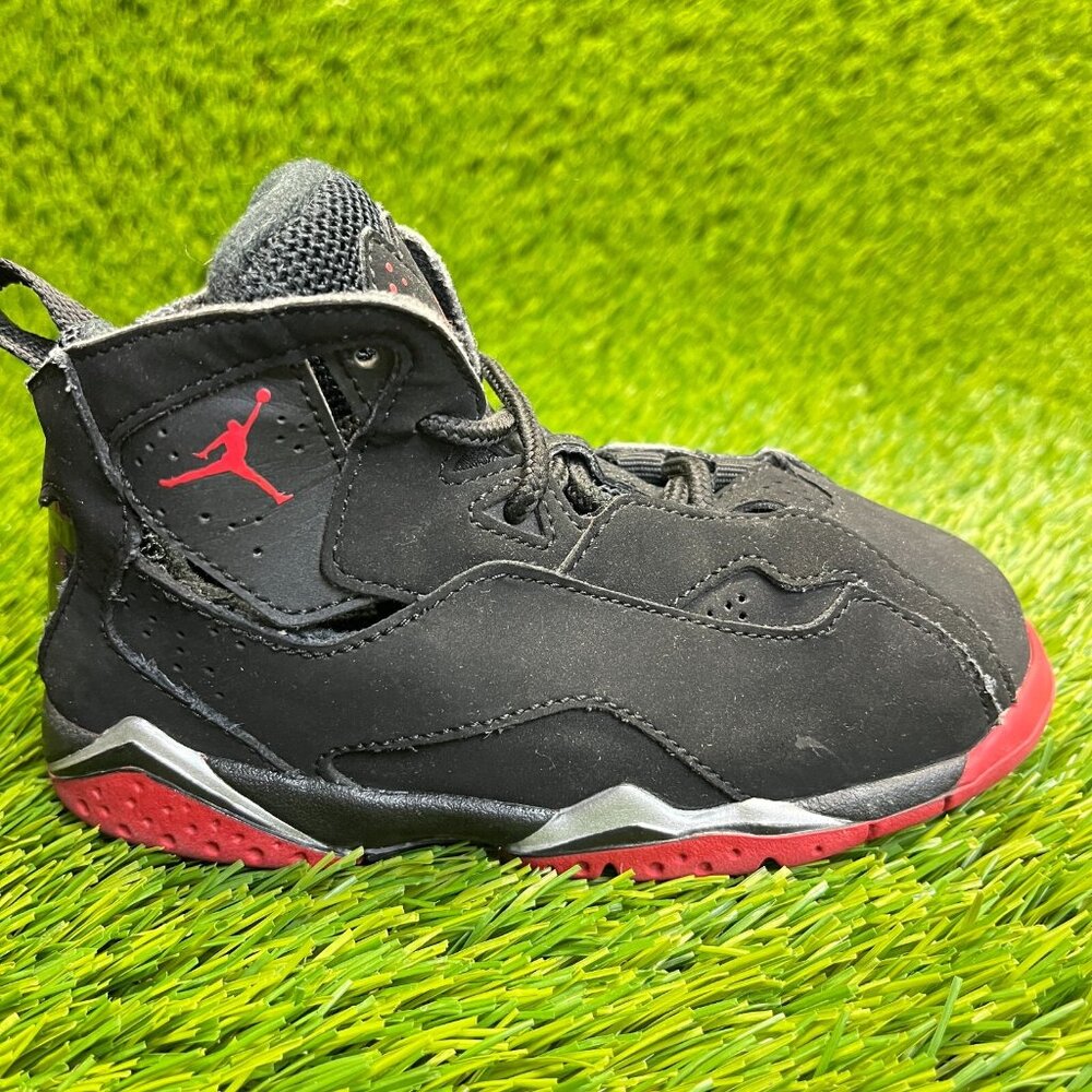 Nike Air Jordan True Flight Boys Size 9C Black Red Athletic‎ Shoes Sneakers